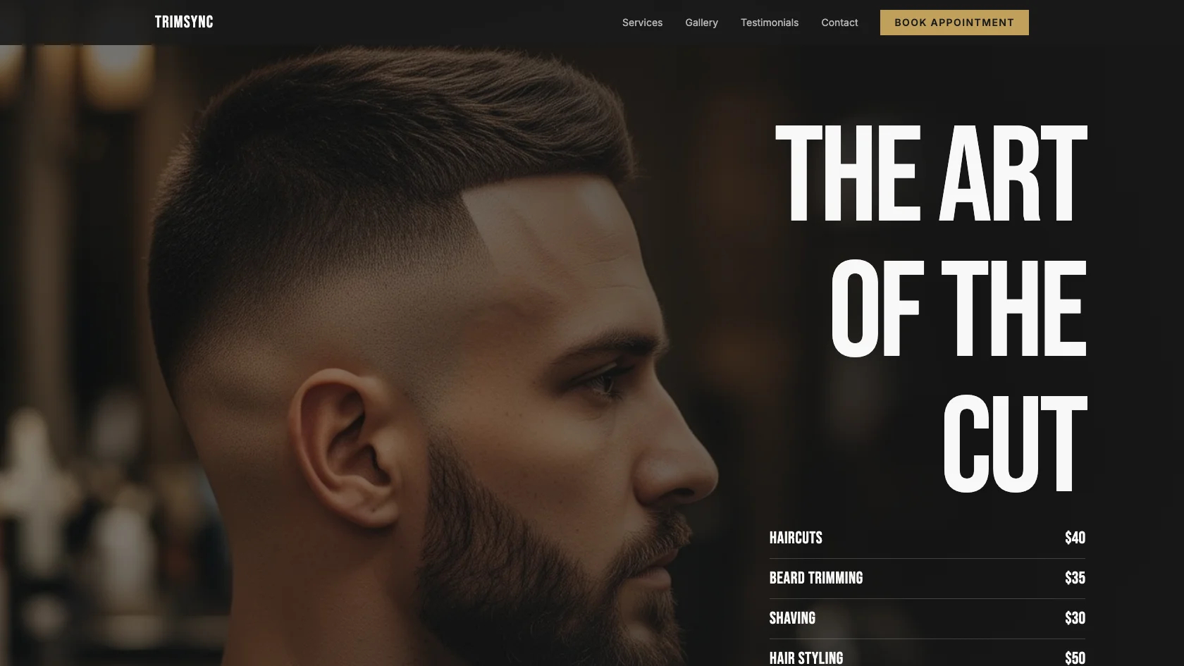 Loading preview of TrimSync - Premium Barbershop Booking Template